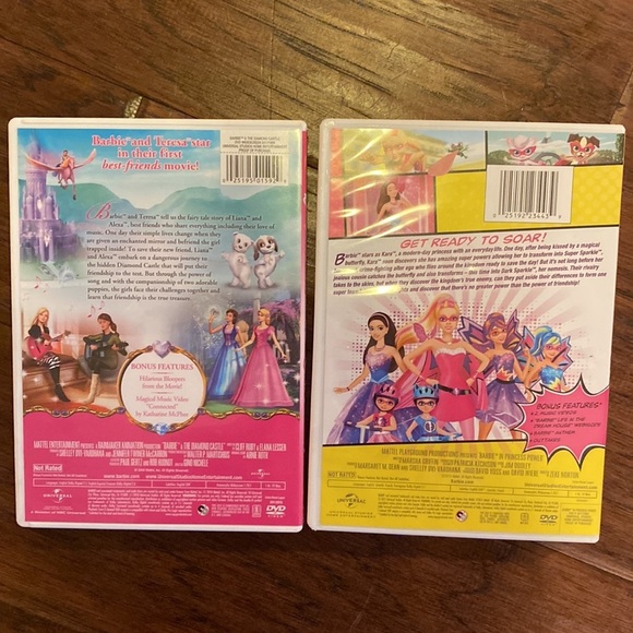 Barbie DVD’s set of 2 Barbie movies Princess Power & The Diamond Castle 1hr 15m‌ - Picture 3 of 10